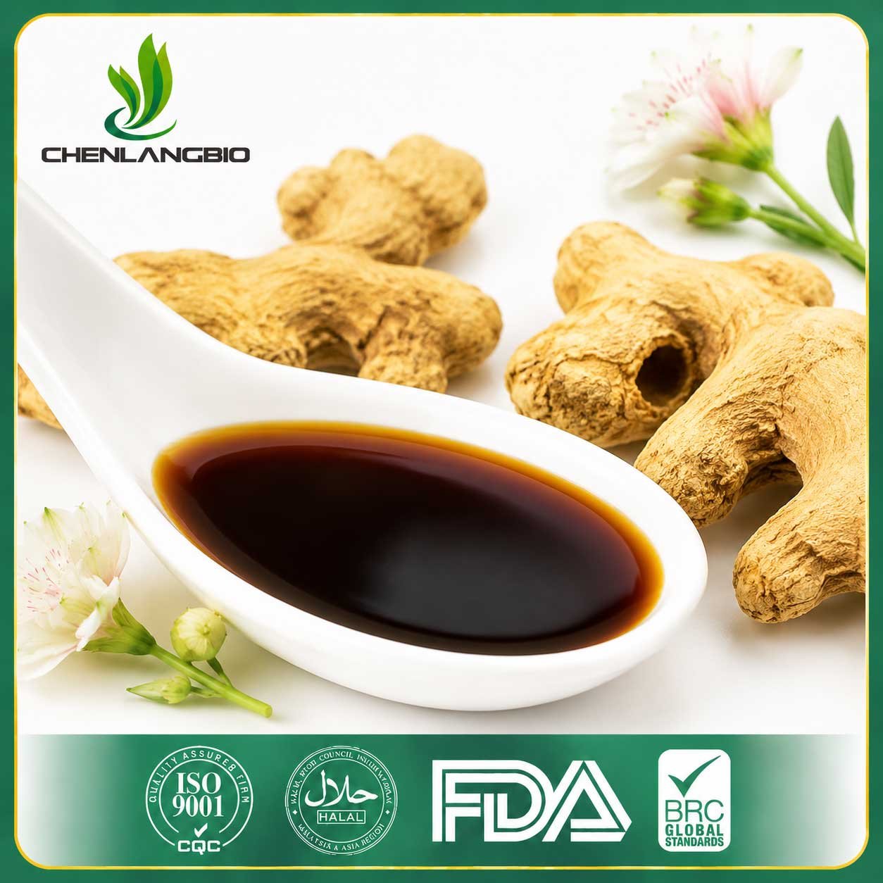 Natural ginger oleoresin supplied by CHEN LANG BIO TECH with 18%-35% gingerol content