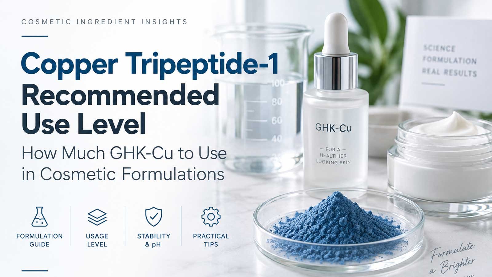 Copper Tripeptide-1 recommended use level for cosmetic formulations