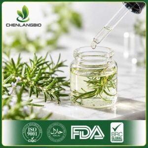 Natural rosemary essential oil produced from Rosmarinus officinalis herb